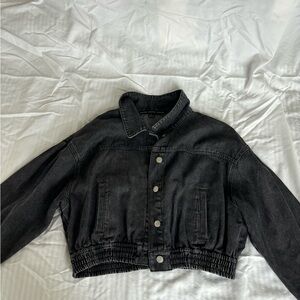 HYFVE Black Cropped Jean Jacket
